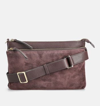 Crinkles Crossbody tassen Bruin/Bordeaux