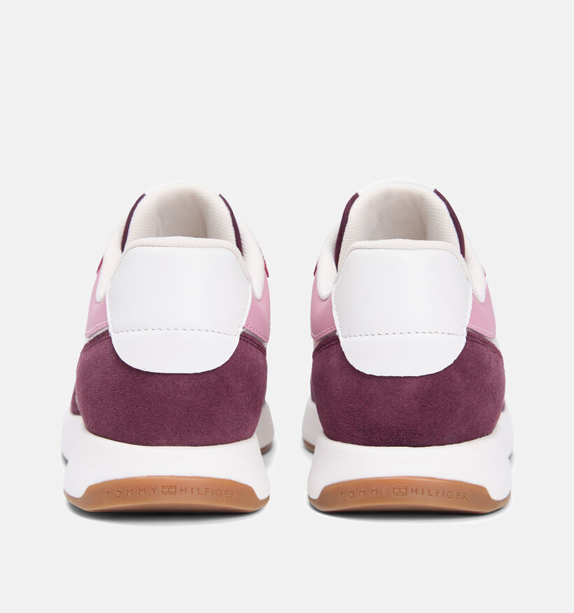 Tommy Hilfiger Material Runner Baskets en Beige/Bordeaux pour femmes (366173) - pour semelles orthopédiques