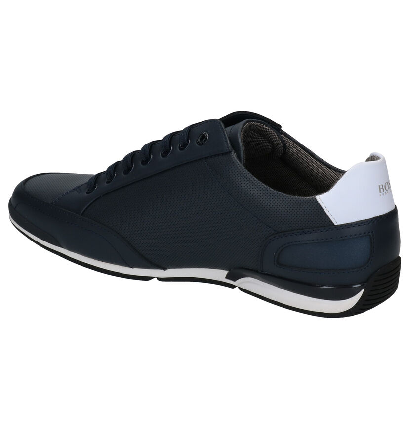 Hugo Boss Saturn Low Witte Veterschoenen in leer (285645)