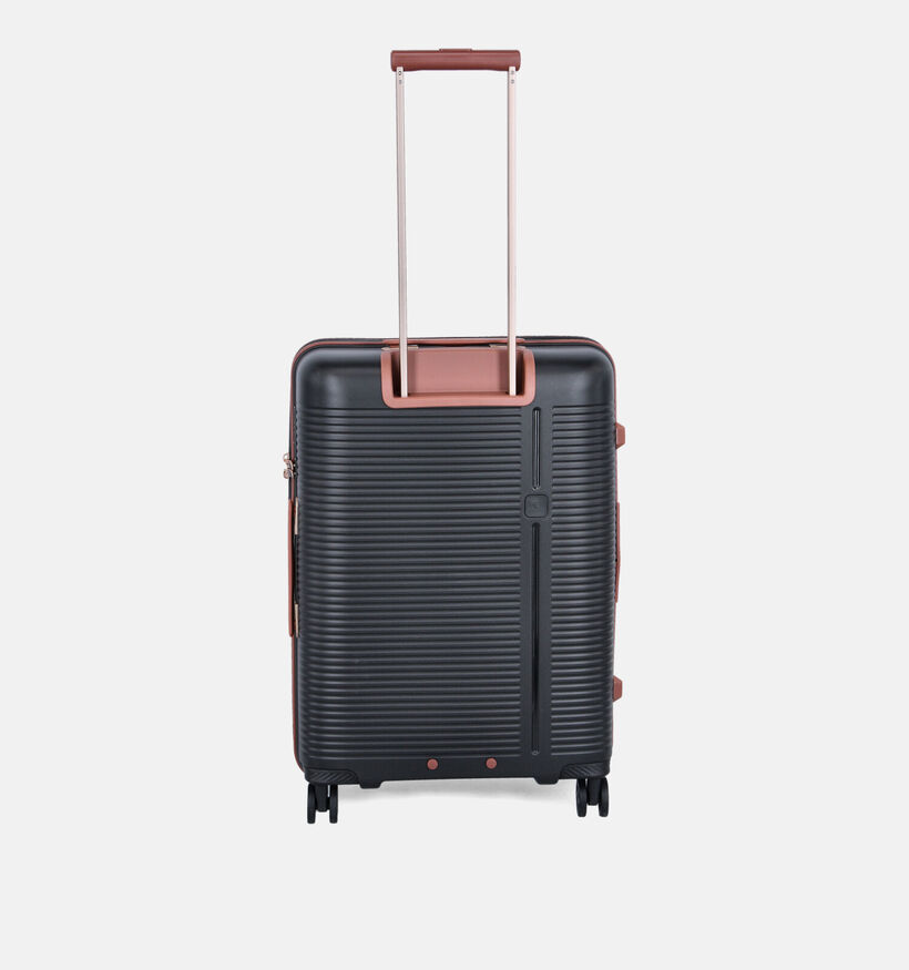 Origin Zwarte/Cognac Medium Reiskoffer voor dames (376173)