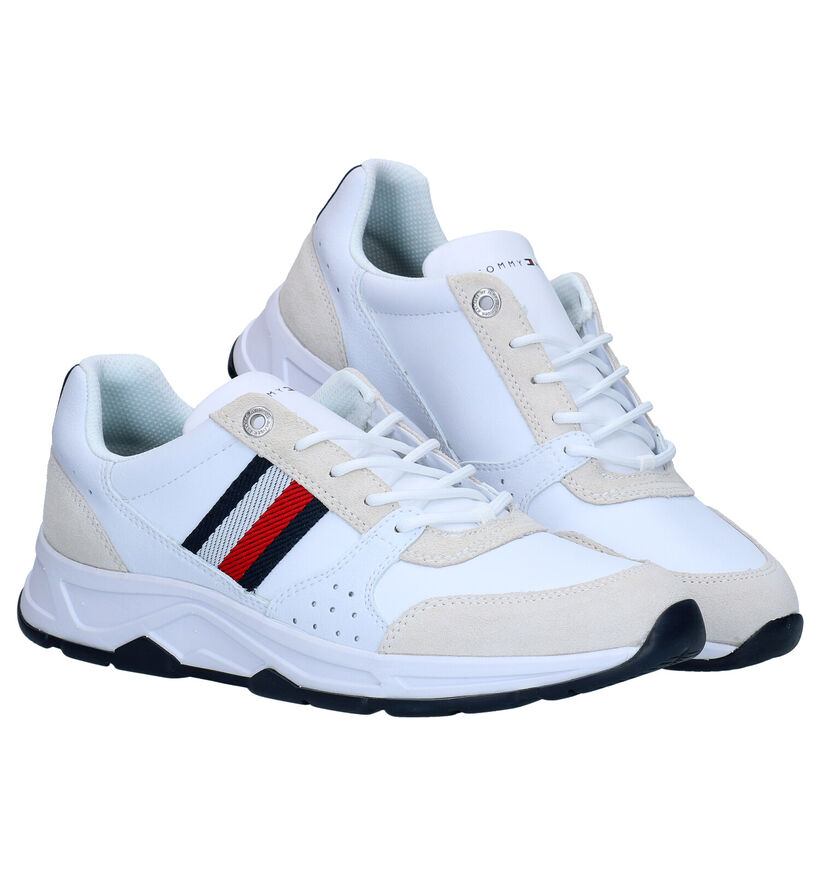 Tommy Hilfiger Witte Veterschoenen in daim (279964)