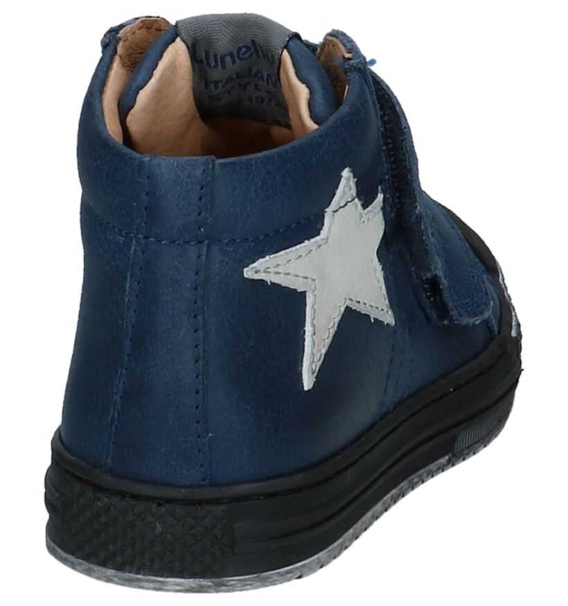 Lunella Donkerblauwe Boots met Ster in leer (223023)