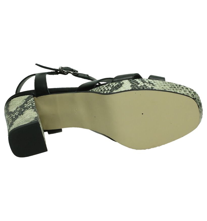 Zwarte Sandalen Tamaris met Slangenprint, , pdp