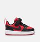 Nike Court Borough 2 Baskets en Noir/Rouge pour garçons, filles (359841)