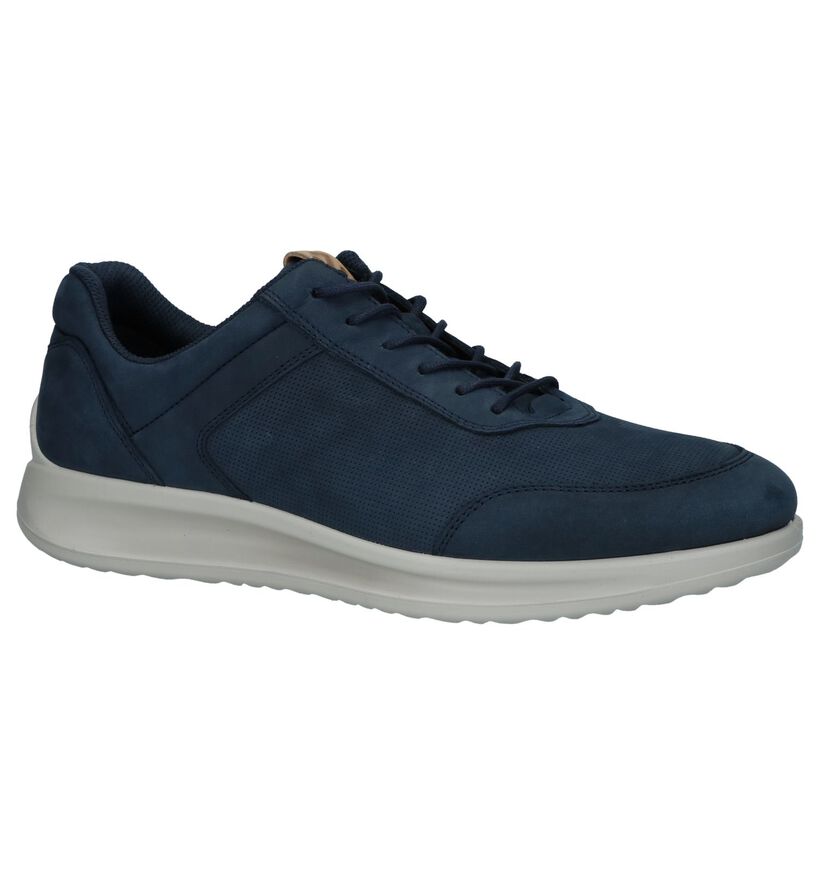 Blauwe Casual Veterschoenen ECCO Aquet in nubuck (246272)