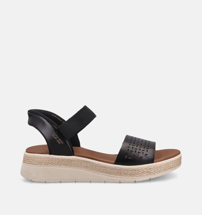 Skechers Bobs Sun Ray Step Aside Zwarte Sandalen voor dames (371220)