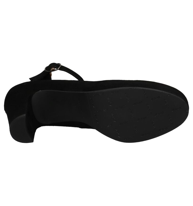 Zwarte Pumps met Bandje JHay in daim (231629)