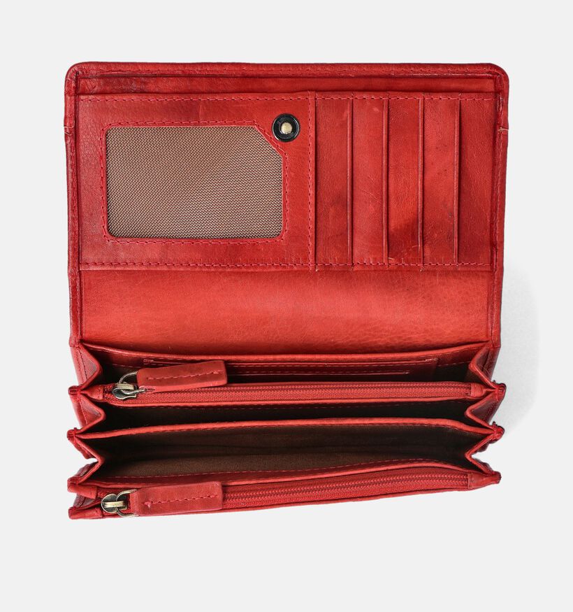 Label M Porte-monnaies zippé en Rouge pour femmes (365814)