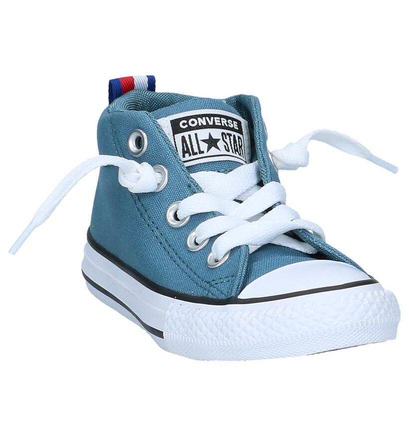 Blauwe Slip-on Sneakers Converse Chuck Taylor AS Street Mid in stof (238048)