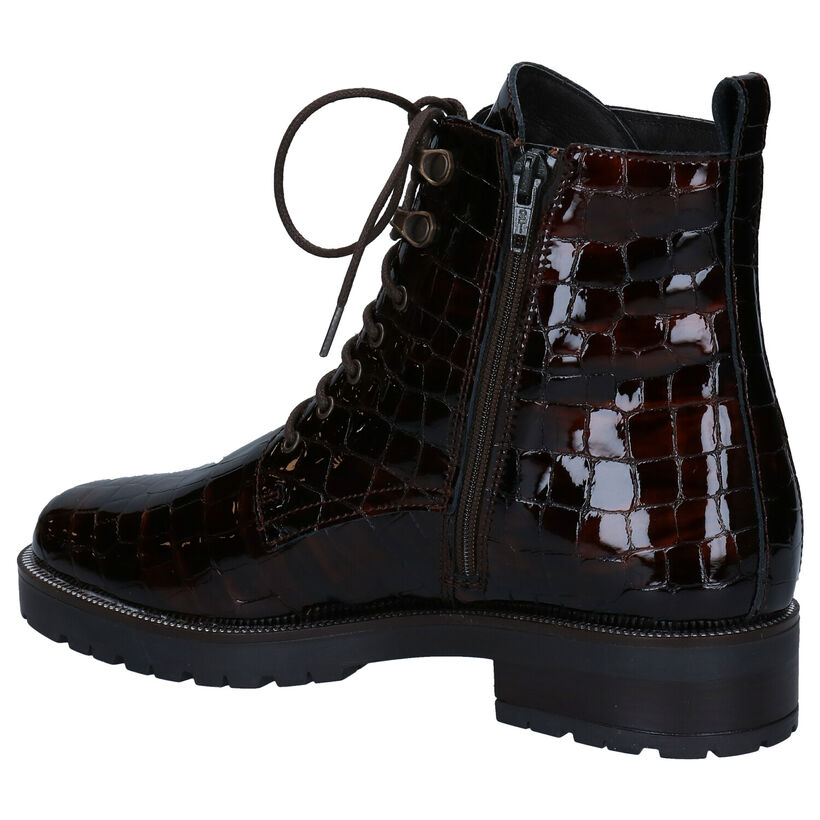 Gosh Bottines à lacets en Brun foncé en verni (278723)