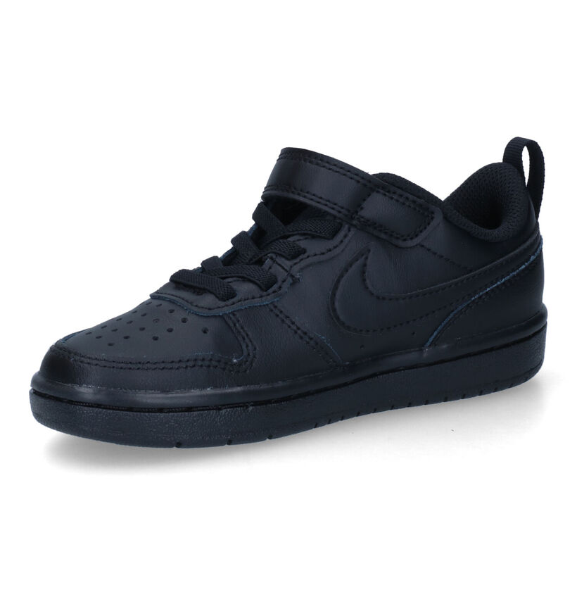 Nike Court Borough Baskets en Noir en cuir (302143)