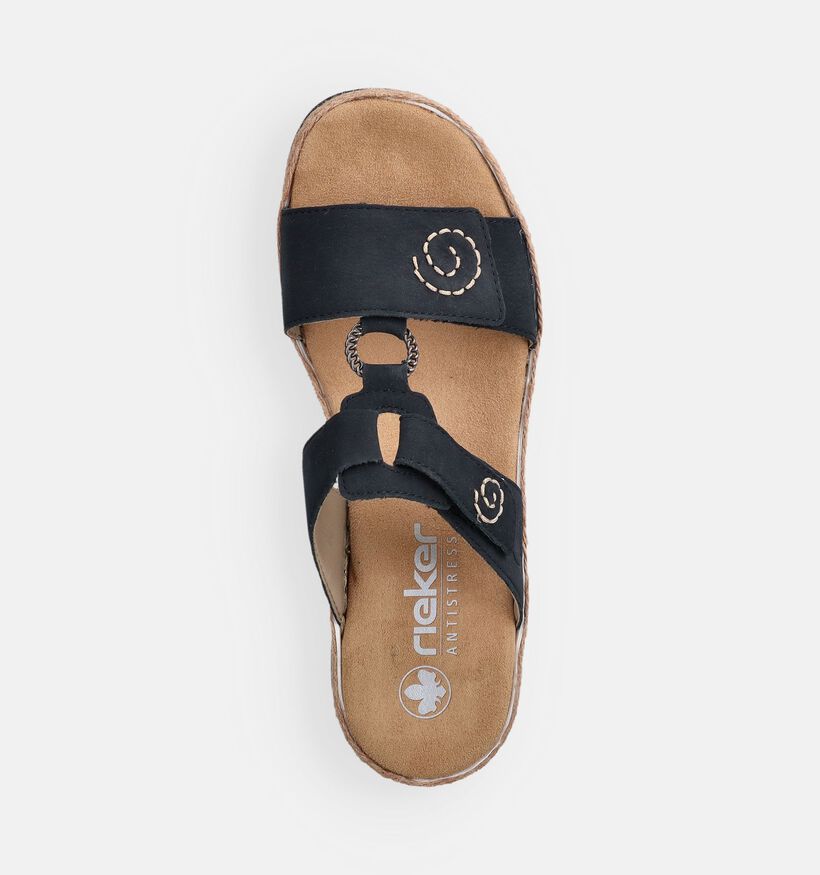 Rieker Blauwe Slippers met Sleehak voor dames (370404)