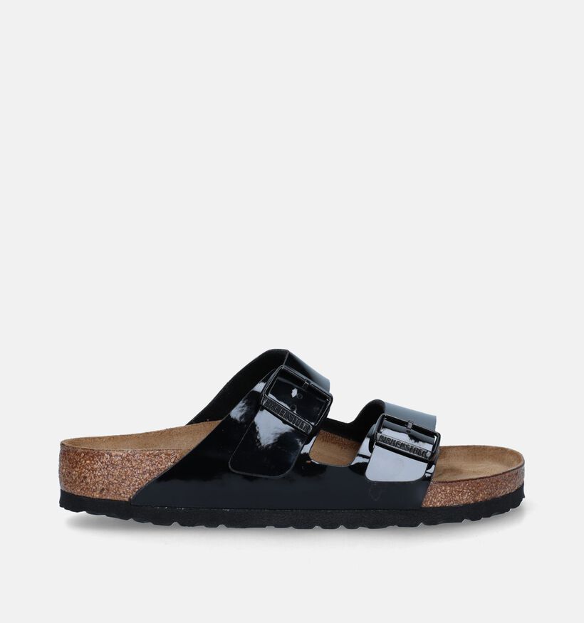 Birkenstock Arizona Birko Flor Patent Nu-pieds en Noir pour femmes (337969)