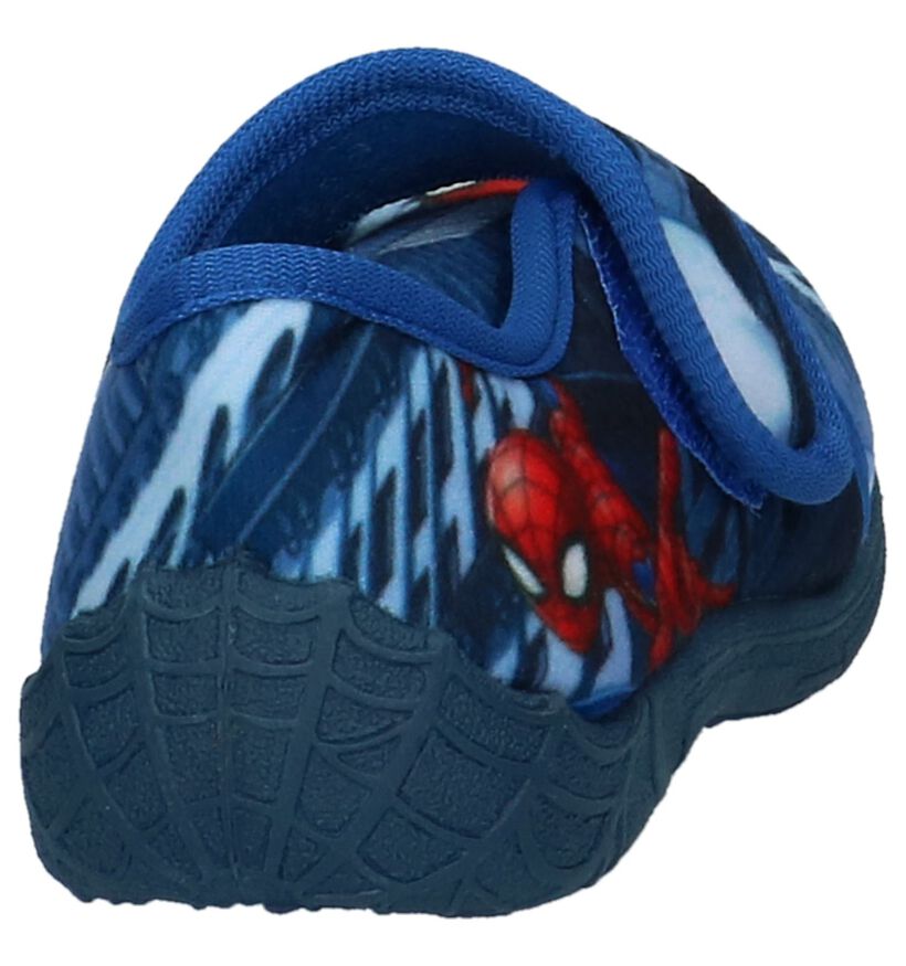 Donkerblauwe Spiderman Gesloten Pantoffels, , pdp