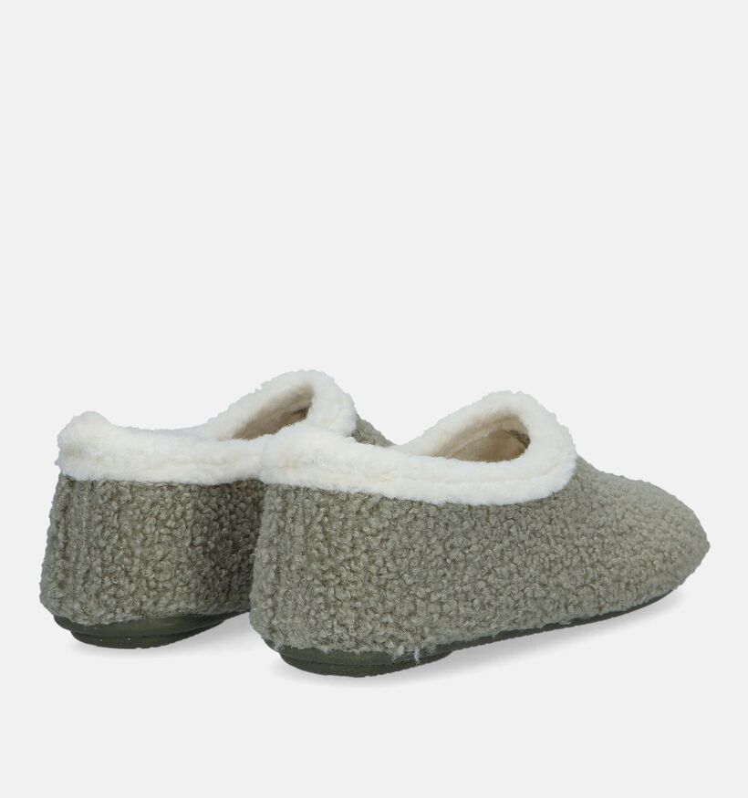 Torfs Home Pantoufles Teddy en Vert kaki pour femmes (333450)