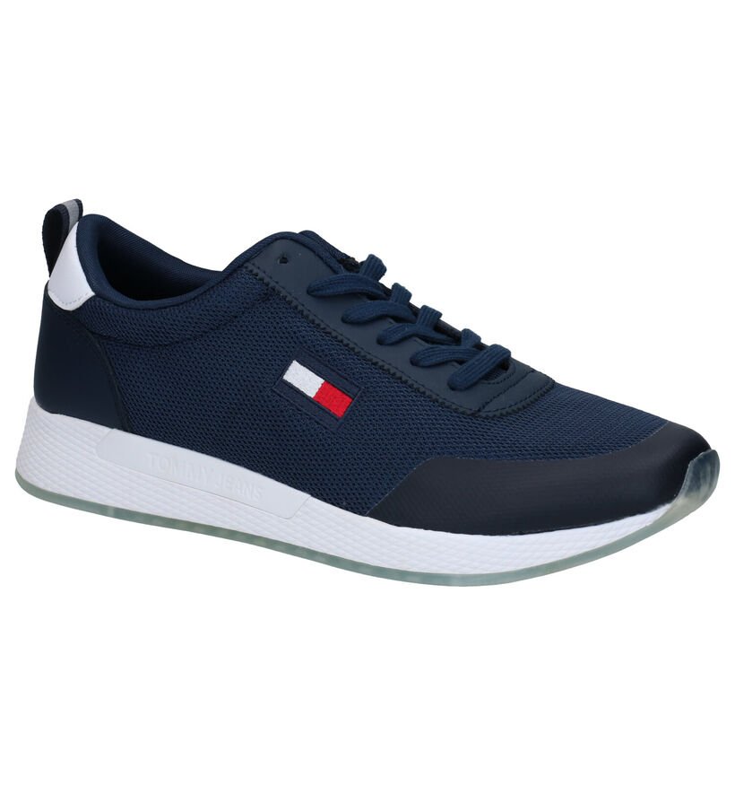 Tommy Jeans Baskets basses en Bleu foncé en cuir (276230)