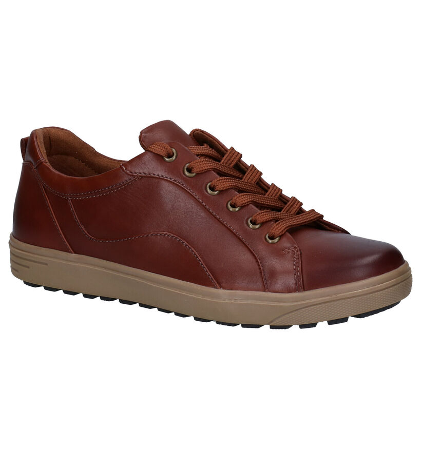 Jana Cognac Veterschoenen in leer (280894)