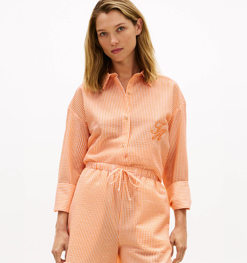 Tommy Hilfiger Seersucker Oranje Hemd voor dames (369265)