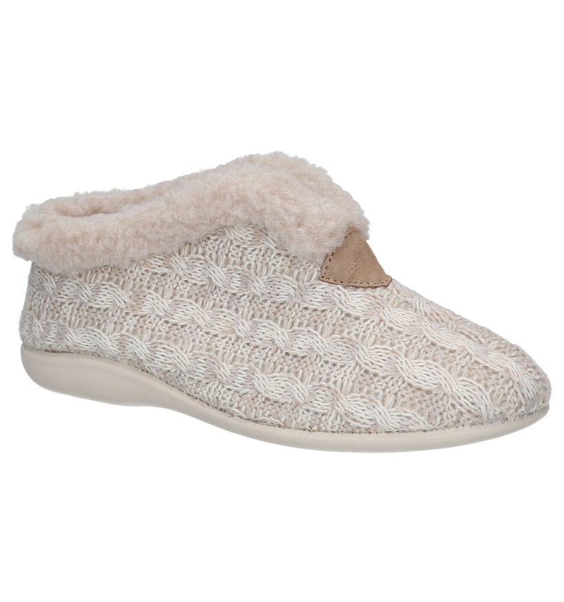 Via Limone Beige Pantoffels in stof (278656)