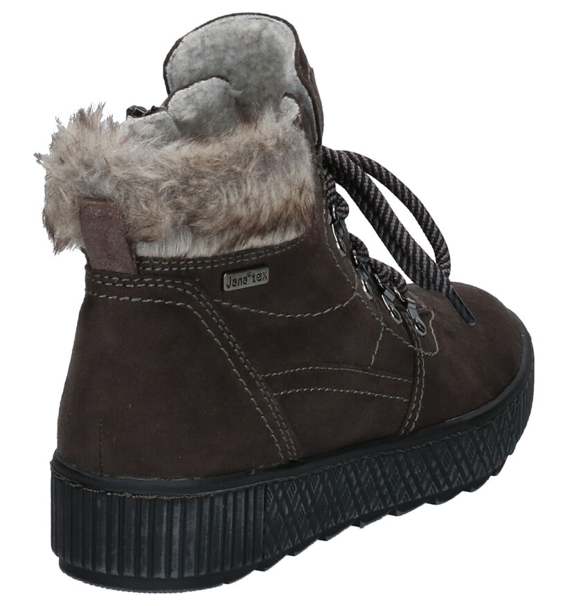 Jana Bottines en Brun foncé en textile (257425)