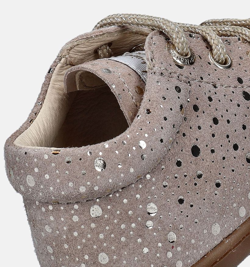Naturino Cocoon Suede Dotted Beige Babyschoentjes voor meisjes (359359) - geschikt voor steunzolen