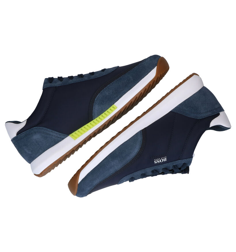 Hugo Boss Sonic Runn Chaussures à lacets en Bleu en nubuck (276413)