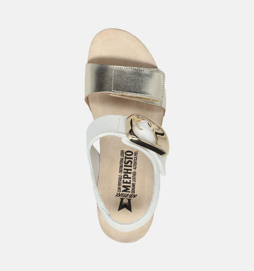 Mephisto Leandre Witte/Gouden Sleehak Sandalen voor dames (369956)
