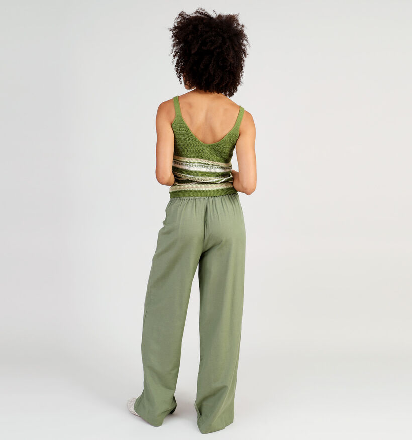 Pieces Minidi Kaki Wijde broek voor dames (337354)