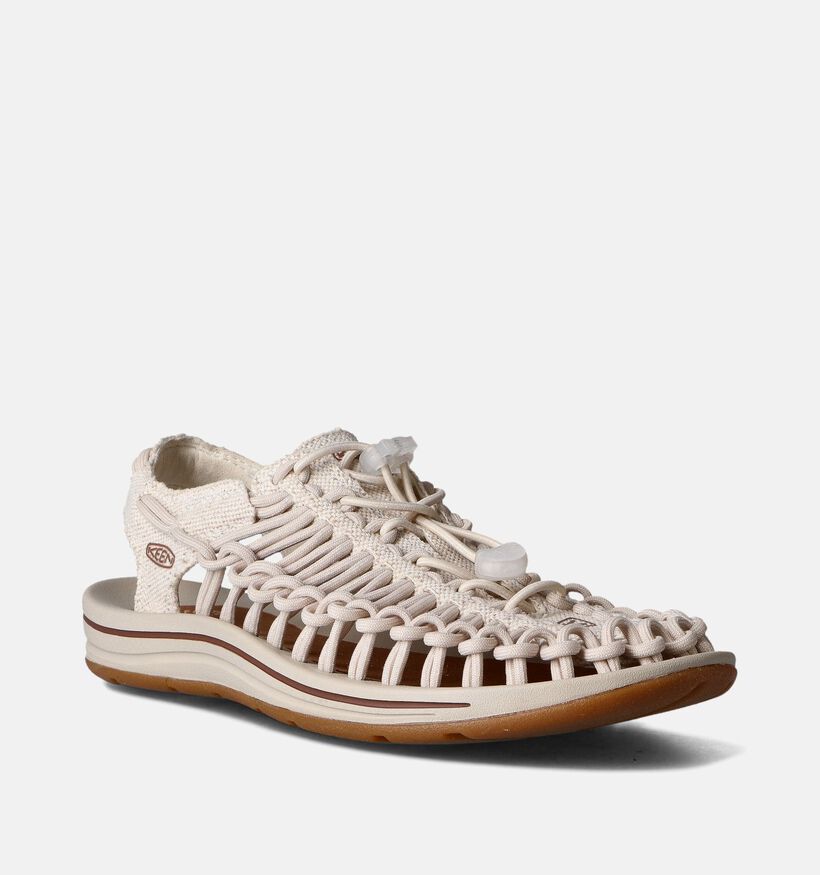 Keen Uneek Canvas Sandales plates en Beige pour femmes (356498)