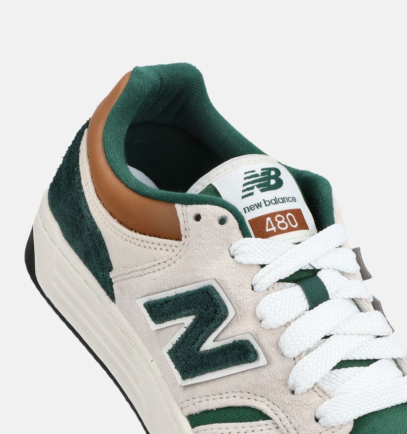 New Balance 480 Witte/Groene Sneakers voor heren (375124) - geschikt voor steunzolen