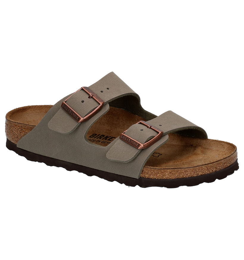 Birkenstock Arizona Birko Flor Zwarte Slippers voor jongens (338071)