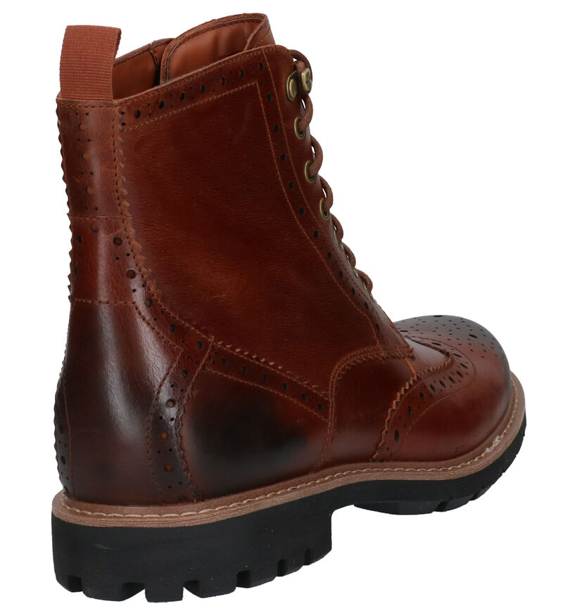 Clarks Batcompe Lord Bottines en Cognac en cuir (256232)