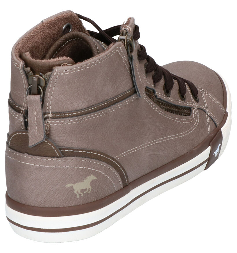 Mustang Baskets hautes en Taupe en cuir (261098)