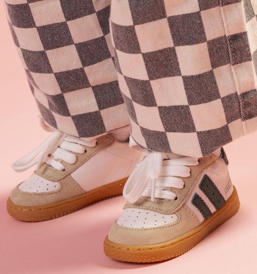 Shoesme Witte/Groene Babysneakers voor meisjes, jongens (372290) - geschikt voor steunzolen