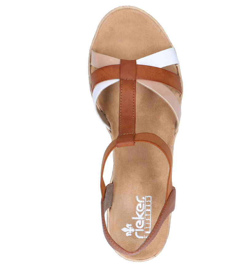 Rieker Cognac Sandalen met sleehak voor dames (339120)