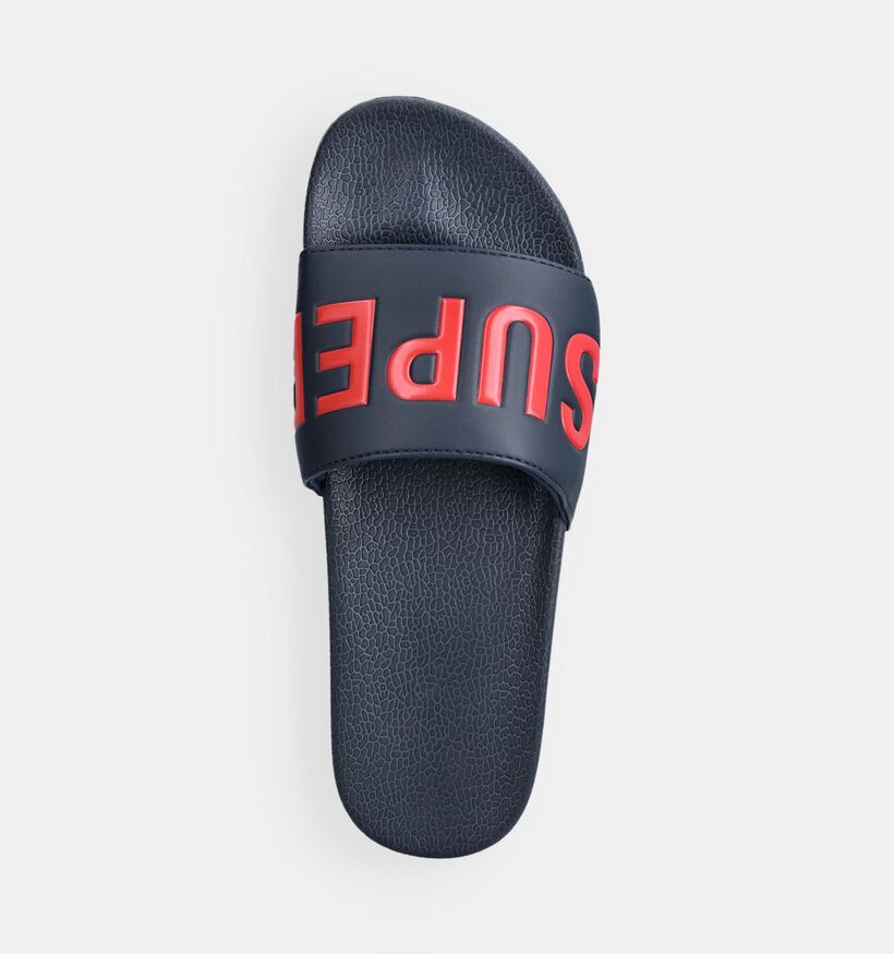 Superdry Pool Slide Claquettes en Bleu fonc&eacute; pour hommes (369274)