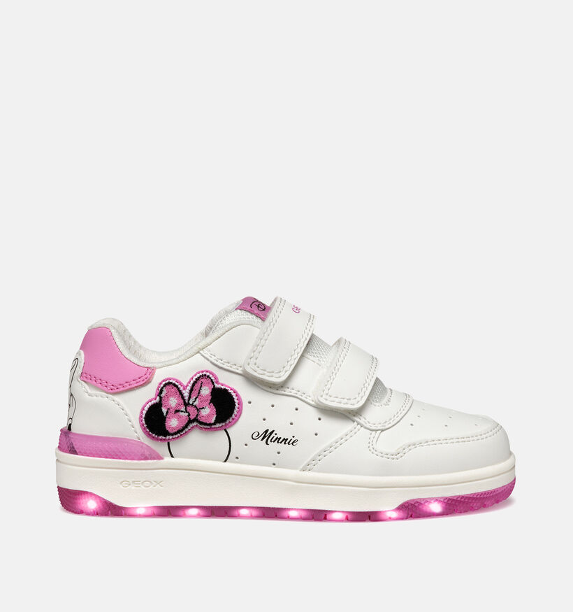 Geox Washiba Minnie Mouse Baskets en Blanc pour filles (356424) - pour semelles orthopédiques