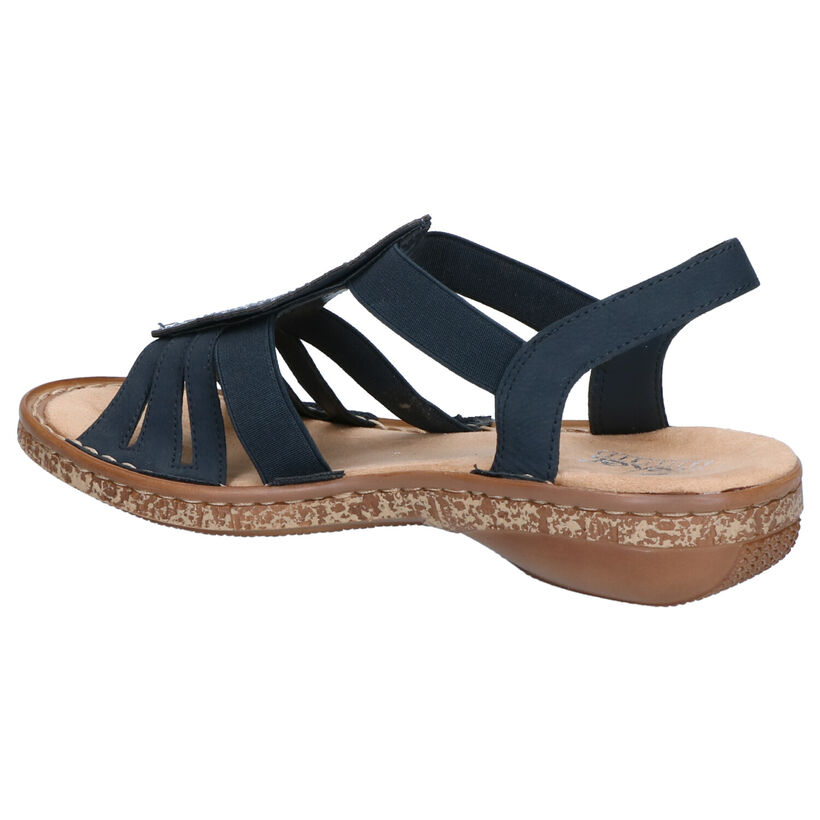 Rieker Donkerblauwe Sandalen in stof (271887)