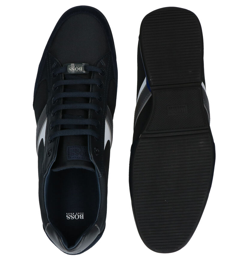 Hugo Boss Saturn Low Zwarte Veterschoenen in leer (285648)