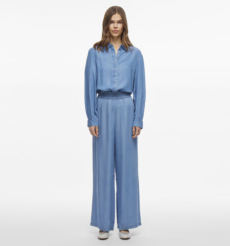 Wijde broek blauw L32