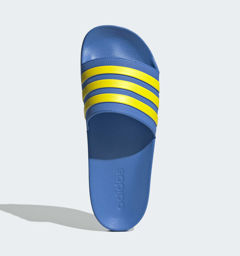 adidas Adilette Claquettes en Bleu/Jaune pour hommes (366997)