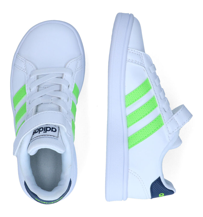 adidas Grand Court C Witte Sneakers voor jongens (318923)