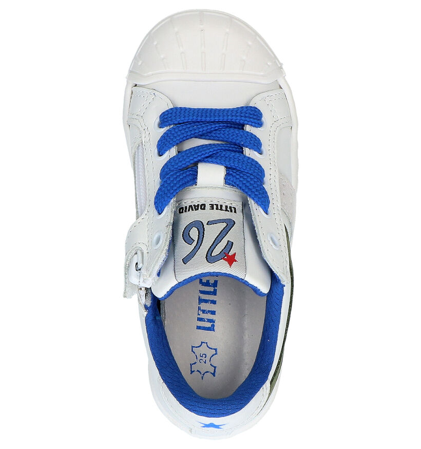 Witte Lage Sneakers Little David Palmer in leer (273230)