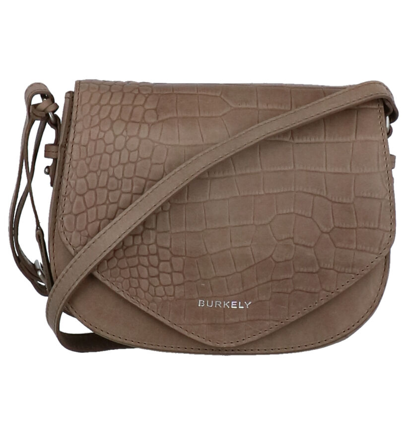 Burkely Croco Cody Sac porté croisé en Taupe en cuir (273368)