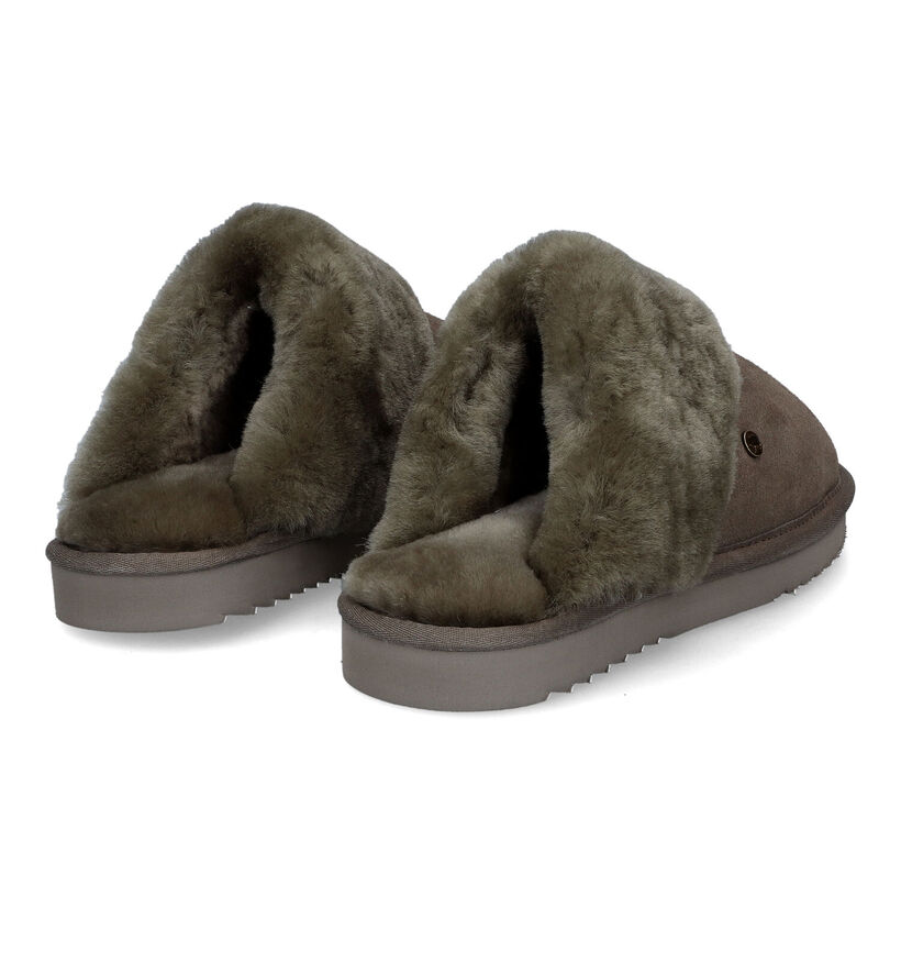 Warmbat Flurry Cognac Wollen Pantoffels voor dames (329908)
