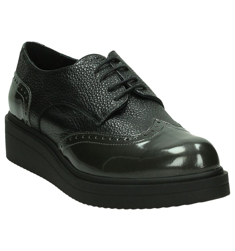 Hampton Bays Chaussures à lacets en Gris foncé en cuir (182946)