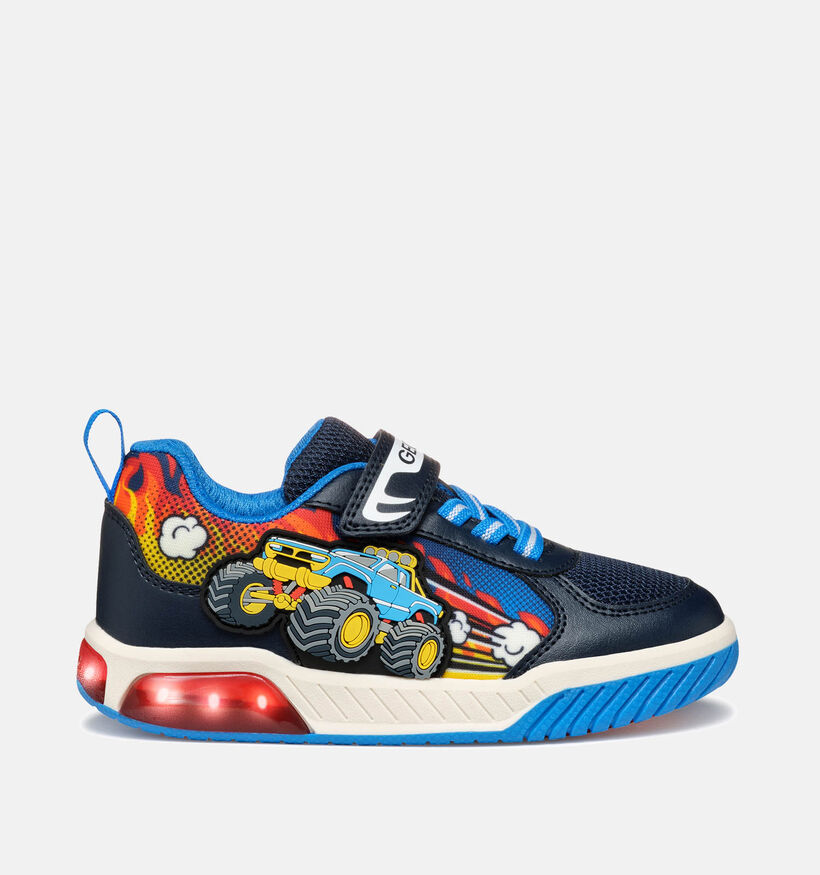 Geox Light-Up Inek Blauwe Velcroschoenen Monster Truck voor jongens (356383) - geschikt voor steunzolen