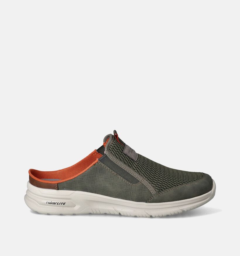 Rieker Nu-pieds casual en Vert kaki pour hommes (354801)
