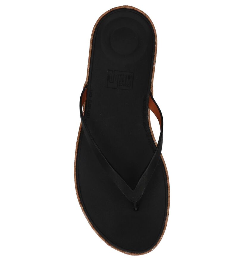 FitFlop Linny Toe-Thong Sandals Leather Zwart in leer (212844)