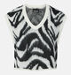 Pieces Mynthe Zebra Witte/Zwarte Gilet voor dames (365629)